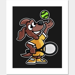 Dog Tennis Player Funny Coach print Posters and Art